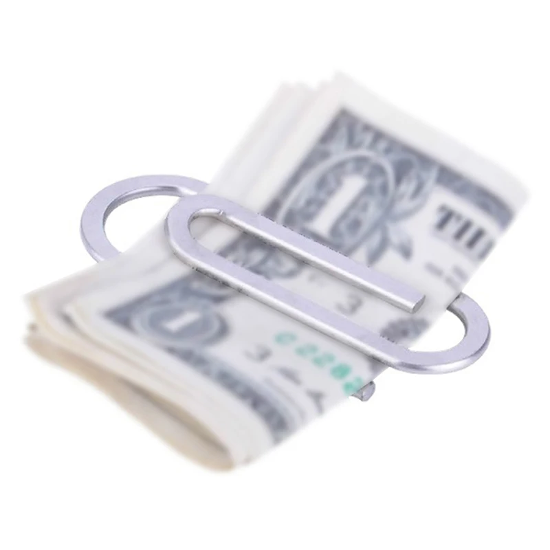 1Pc Stainless Steel Slim Pocket Money Clip Wallet Metal Steel Bill Clip Clamp Folder  Clip Cash ID Credit Card Money Holder.
