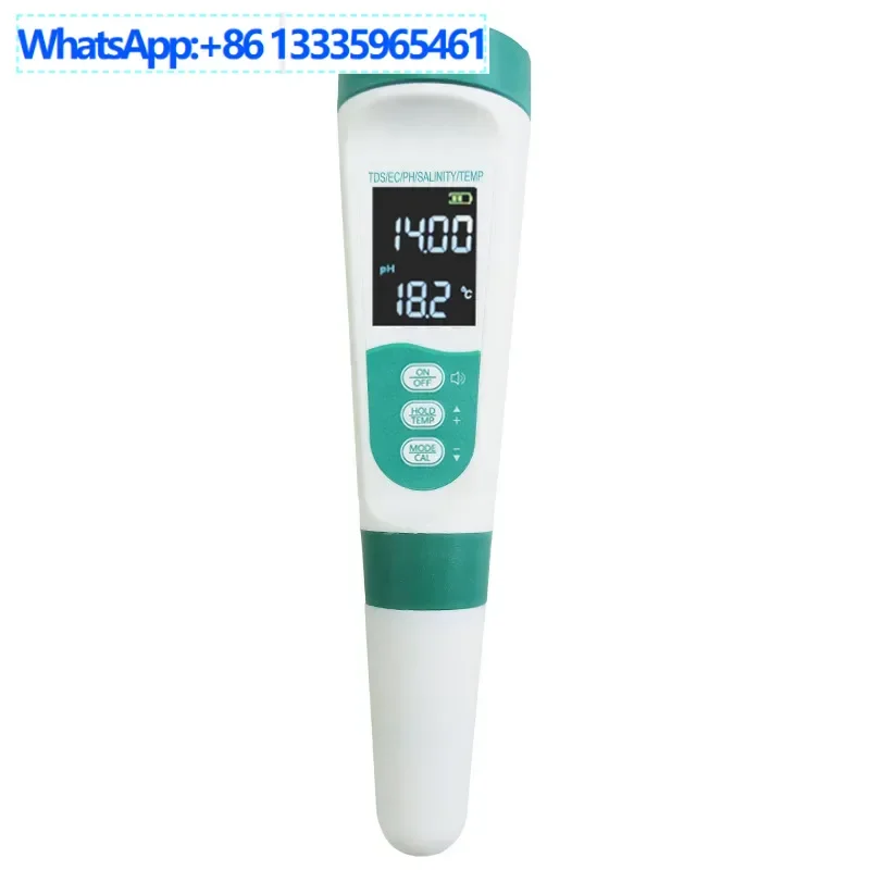 

2 шт., тестовая ручка для проверки качества воды, новый tds, кислотный и щелочной pH-метр, трансграничный многофункциональный измеритель солености воды «пять в одном»