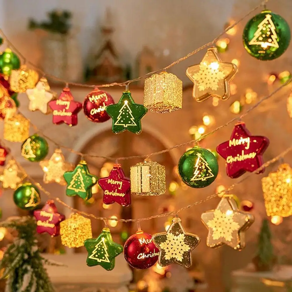 عيد الميلاد ضوء سلسلة قصب الحلوى سانتا كلوز ثلج مصباح شجرة عيد الميلاد ضوء سلاسل حلي معلقة عيد ميلاد سعيد زينة 2025 #1