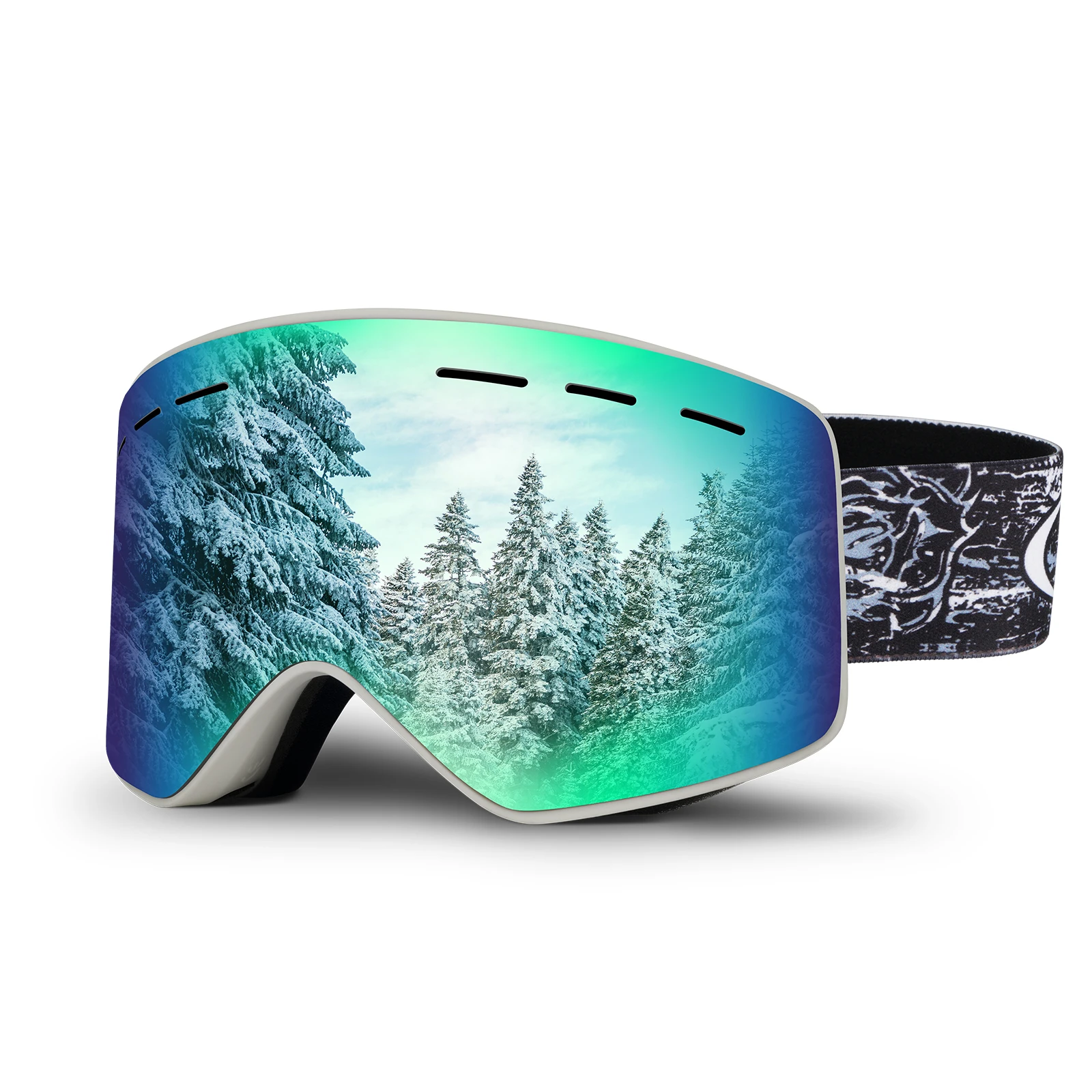 OBAOLAY Snow sports mask equipment anti-fog fashion custom UV400 magnetic snowboard ski glasses googles with case