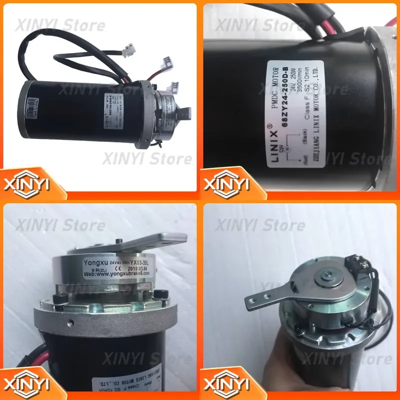 68ZY24-250D 24V 250W 3500RPM Electric Motor for Mobility Scooter Wheelchair Utility Vehicle Drive System