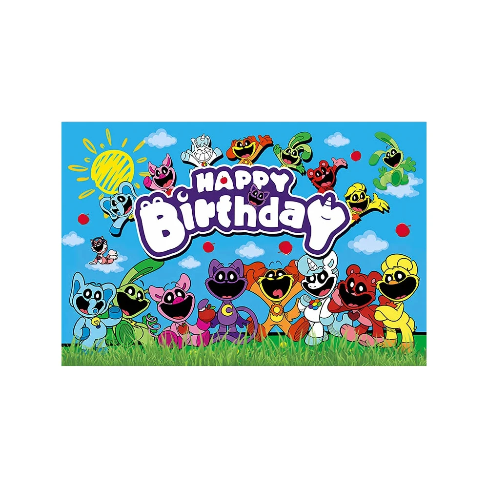 Sorridente Critters Catnap festa di compleanno decorazione palloncino Banner Cake Topper stoviglie forniture per feste Baby Shower