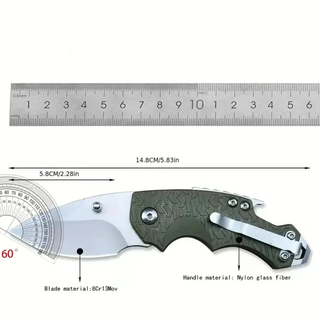 1PC Stainless Steel Kitchen Utility Knife, High Hardness Cutting Knife, EDC Portable Pocket Knife, Self-Defense Knife