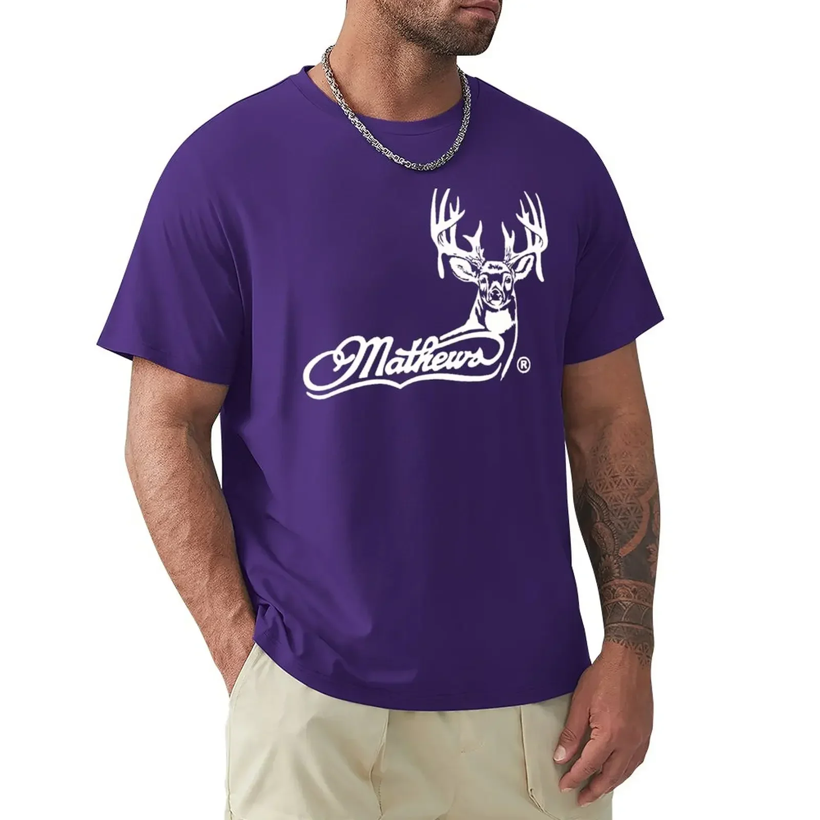 Mathews Archery Deer T-Shirt blacks korean fashion mens white t shirts 2024 heavyweight round neck cotton new arrival summer hot image 5