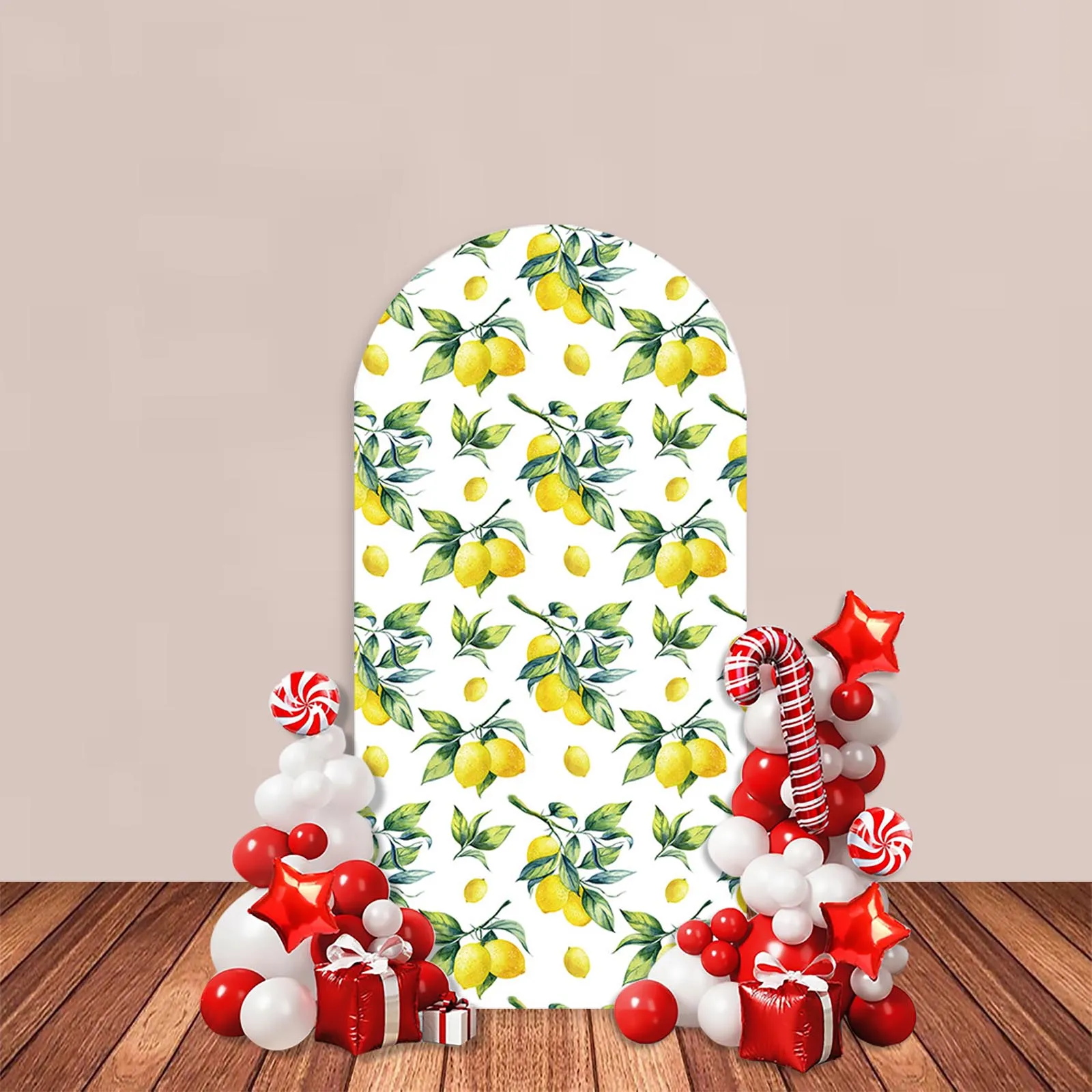 Lemon Bride to Be Arch Backdrop Cover Blue Tiles Yellow Fresh lemon Bridal Shower Baby Birthday Party Decor Wedding Photozone