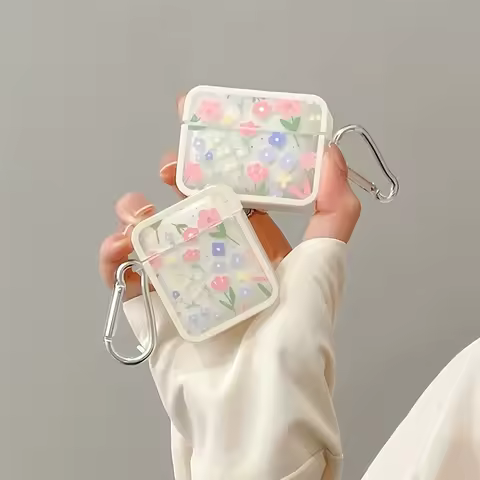 Art Flower Oil Painting Earphone Case For Apple Airpods 2 1 3 Air Pods Square Silicone Cover For AirPod Pro Protection Box Shell