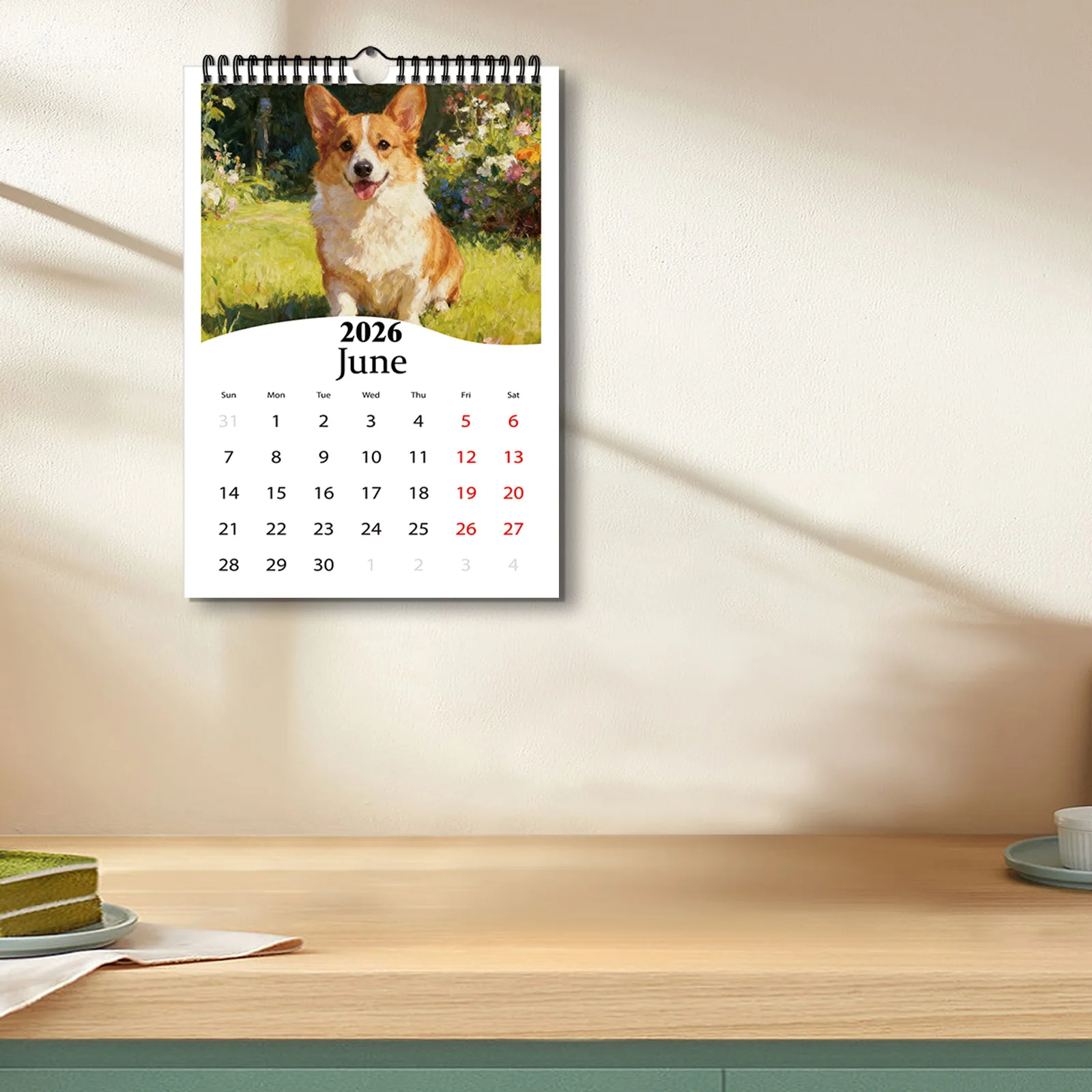 Calendario a tema cane 2026 da 1 pezzo, adatto per la visualizzazione delle date e la decorazione della casa, perfetto per gli amanti dei cani e un simpatico regalo in stile di vita