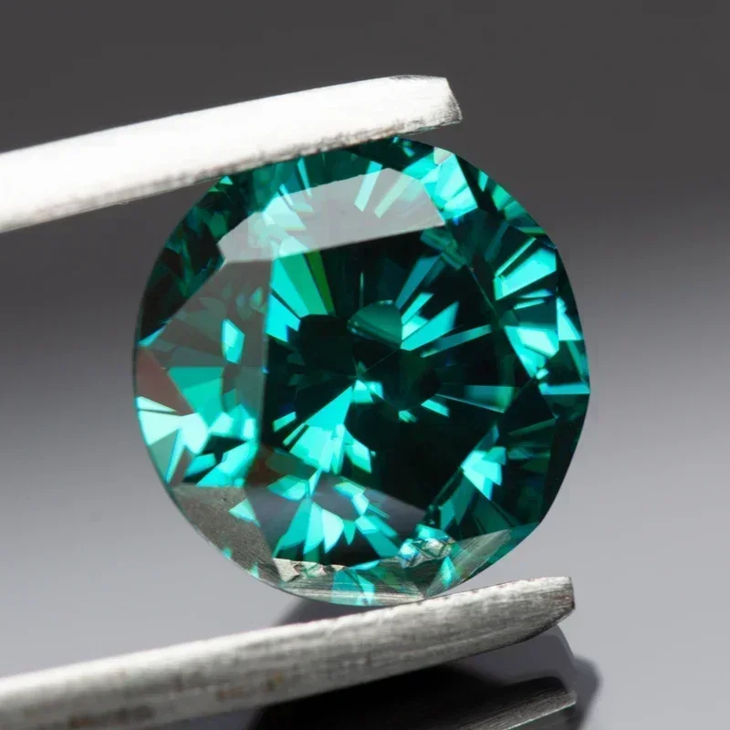 Moissanite Stones Emerald Green Primary Round Shape Sakura Cutting Colours With GRA Certificate For Jewel Making Materials