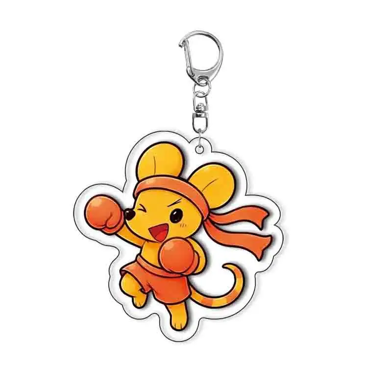 Deltarune Seven Colored Flowers Acrylic Keychain Flowery Aqua Yellow Seth Game Character Keyring Bag Pendant Gift for Game Fans