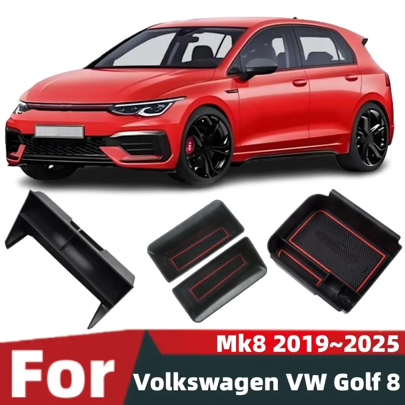 Für Volkswagen VW Golf 8 Mk8 2019~2025 Auto-Türarmlehnen-Aufbewahrungsbox Kleinteile-Organizer Sitzlücken-Füller Aufbewahrungsbox Zubehör