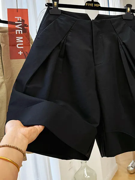 

High-End Breathable plus Size Paratrooper Pants Summer Loose Wide Leg A-Line Workwear Casual Shorts for Women