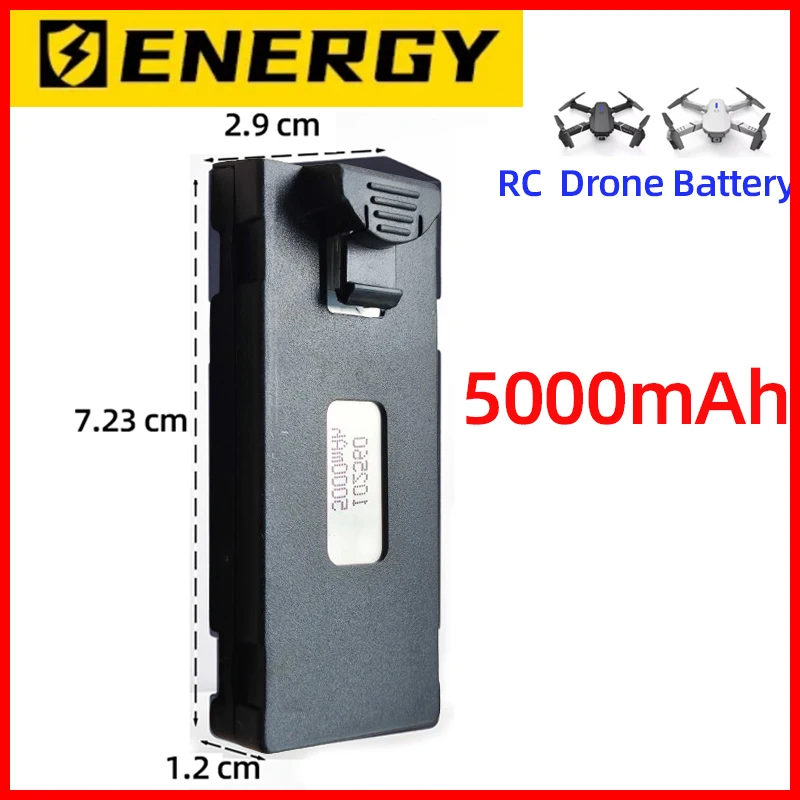 E88 อย่างเป็นทางการ 5000mAh แบตเตอรี่ความจุสูง 3.7V Li-po แบตเตอรี่จัดส่งฟรีสําหรับ RC Drone E88PRO E525 E99 P1 K3 P10 A13 S98 RC