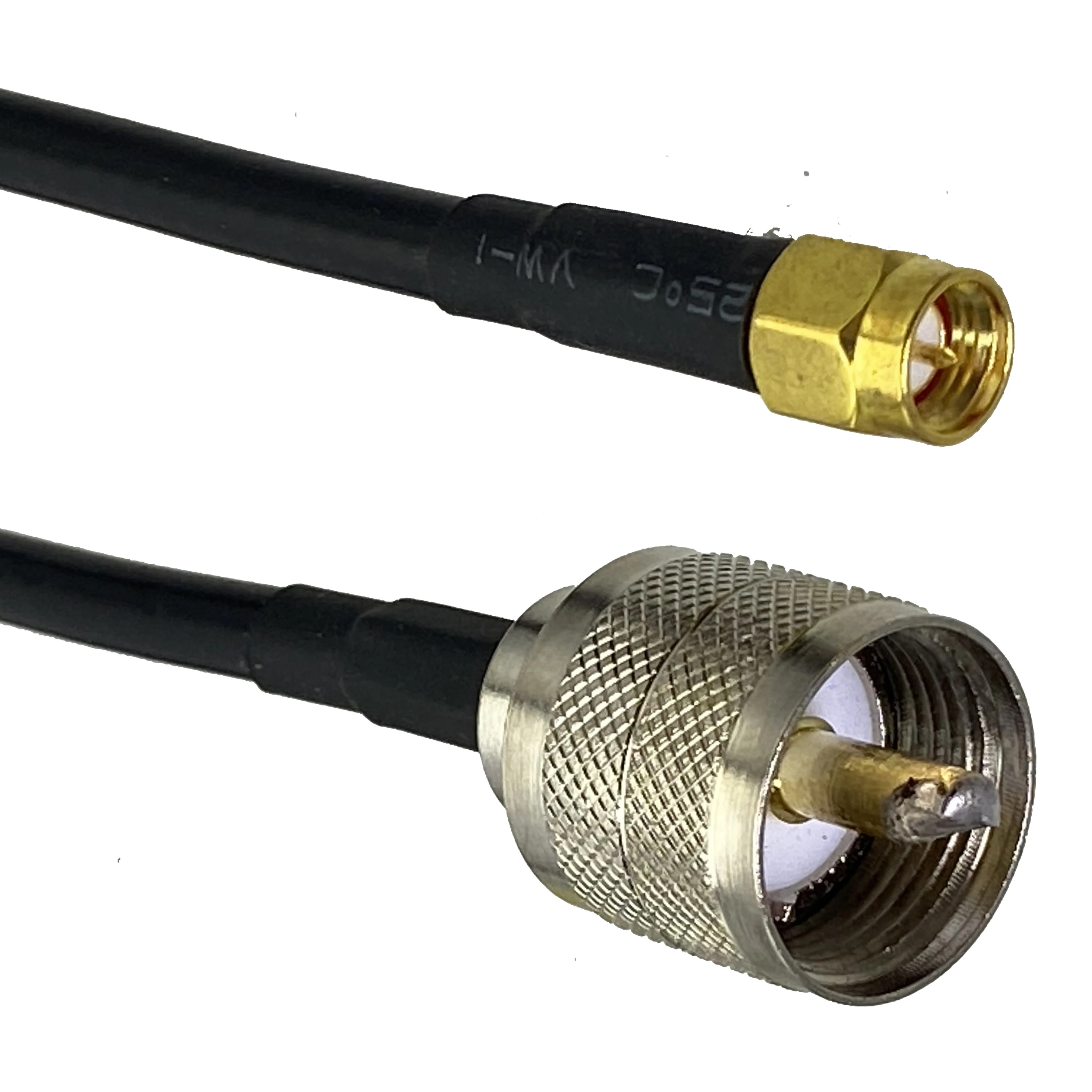 Kabel RG58 UHF PL259 wtyk męski na SMA wtyk męski RF koncentryczny zworka końcówki przewodów pigtailowych prosto 6 cali ~ 20M