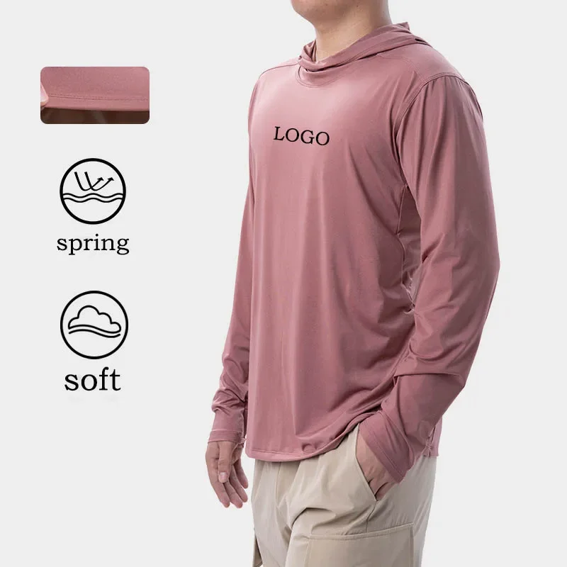 

Custom logo autumn new men's outdoor lightweight breathable casual sports long sleeved T-shirt quick drying top hooded sweater