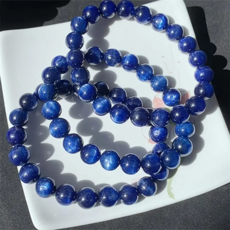 9MM Natural Kyanite Bracelet Fashion Crystal Gemstone Woman Amulet Jewelry Healing Healing Gift 1pcs