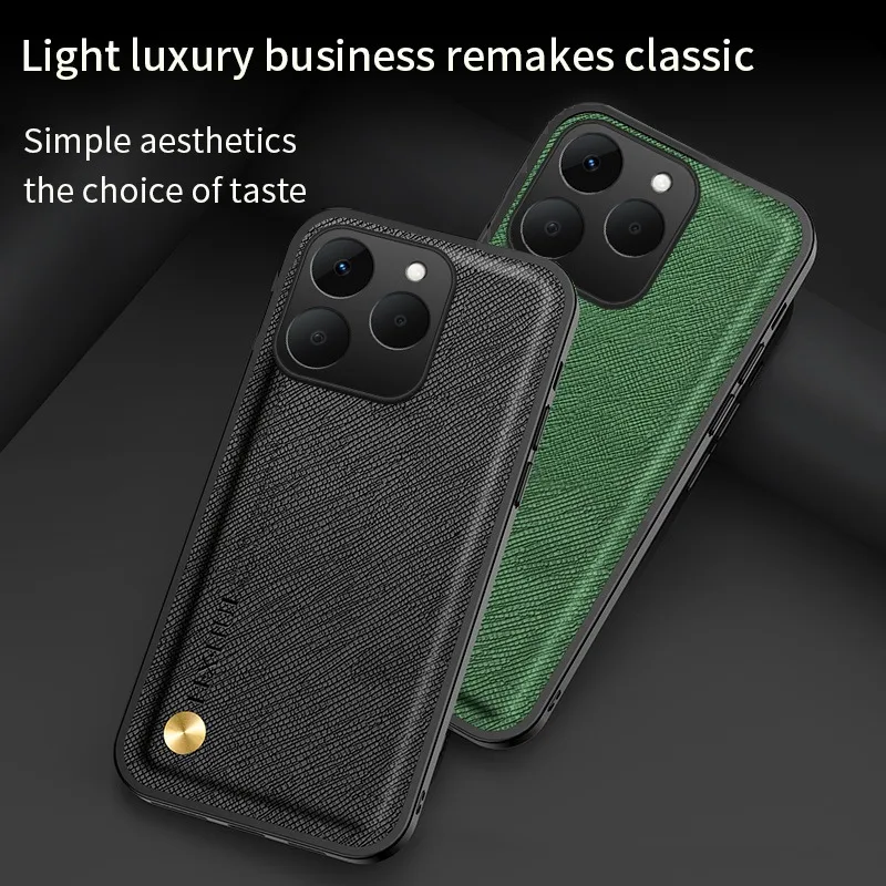 

For Realme 15 Pro 15T Case Solid Color Built-in Magnetic Cross-grain Leather Cover For Realme 15 T Shockproof Bumper Funda