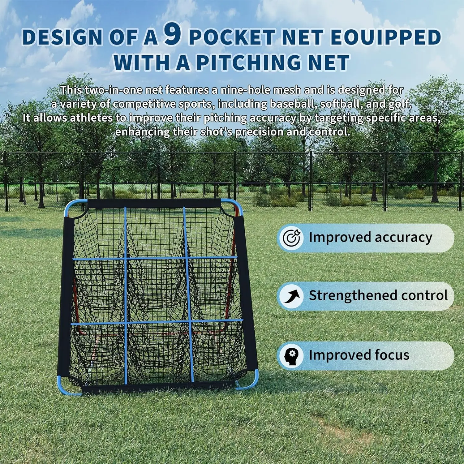12-Angle Baseball Pitching Net 6