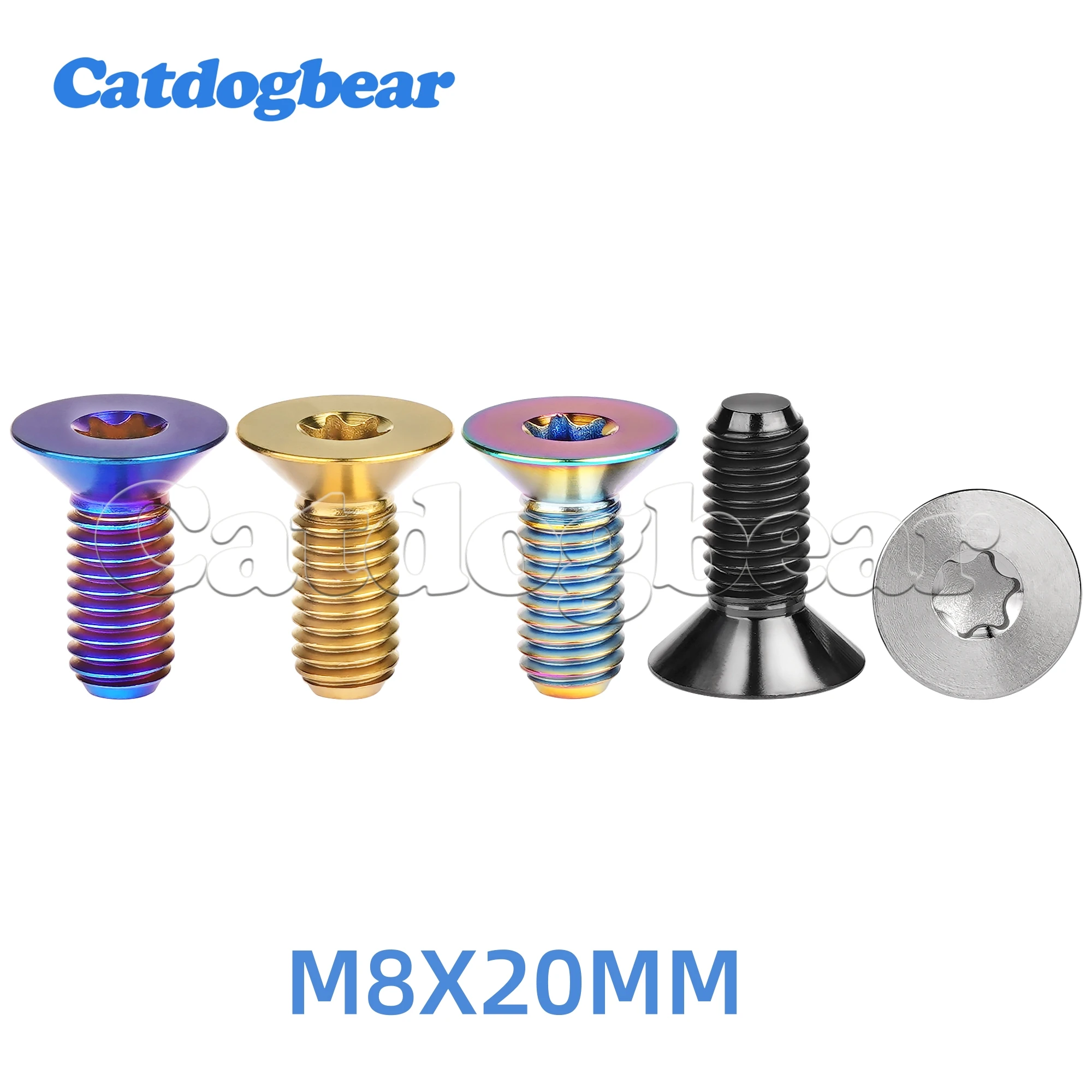 

Catdogbear Titanium Alloy M8x20mm Countersunk Internal Plum Blossom Titanium Screw For Bicycle