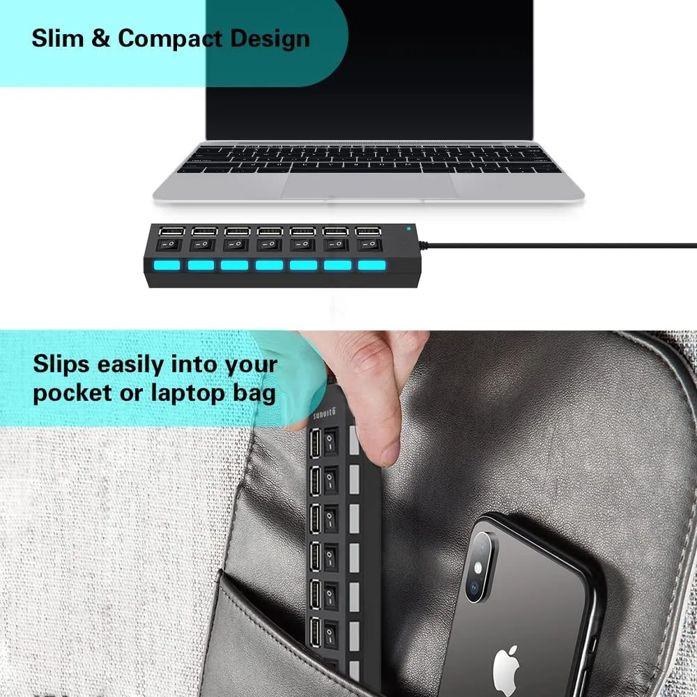 Hub USB 2.0 Bộ Chia USB Đa Hub USB 2.0 Adapter USB Nhiều Cảng Adapter USB 2.0 Có Công Tắc Laptop phụ Kiện Cho Máy Tính