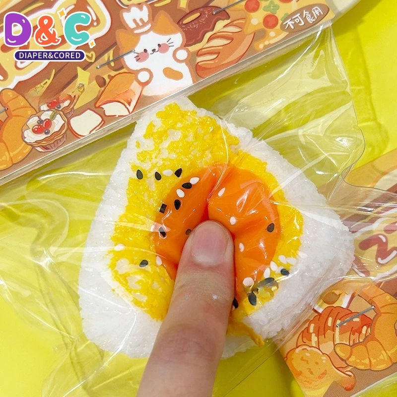 

New Handmade Silicone Simulated Egg Rice Ball Mochi Taba Toy Relief Squeeze Creative Rebound Toys