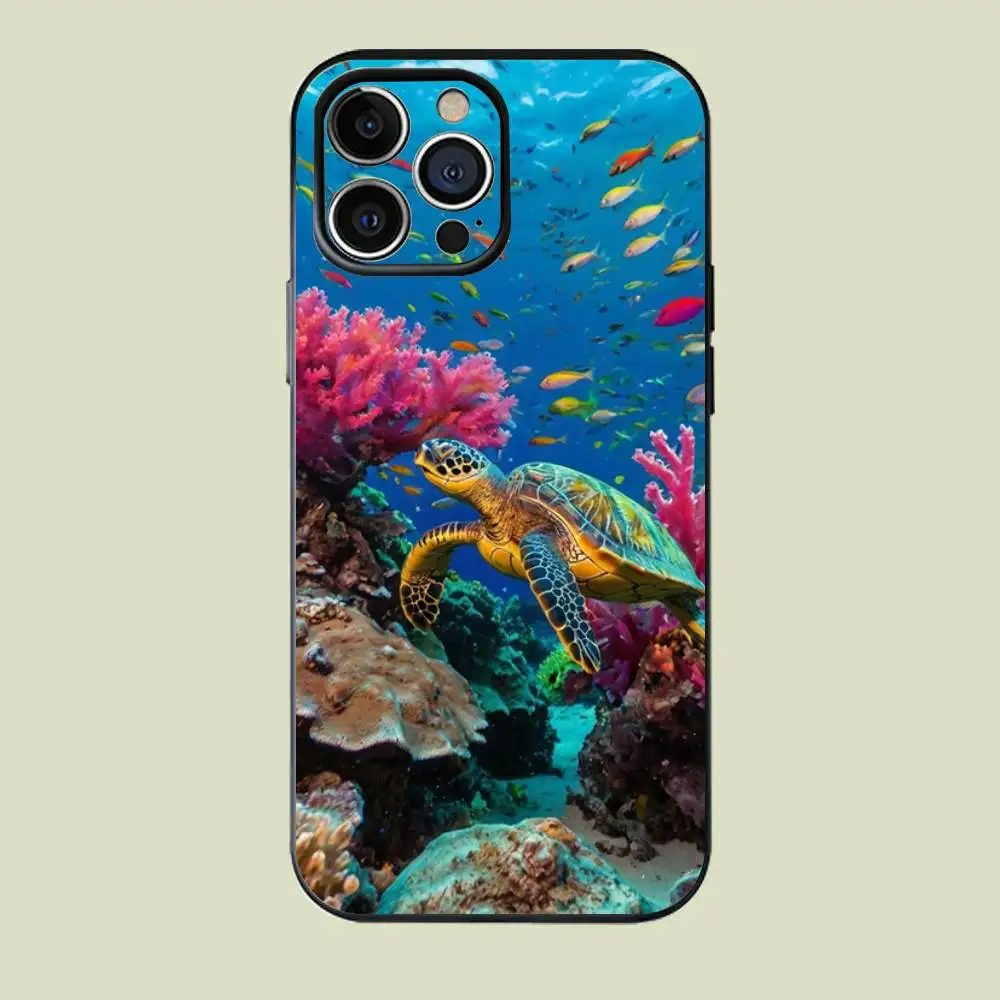 

Cute Marine Animals Phone Case Silicone Phone Case For iPhone 17,16,15,14,13,12,11 X XR XS Plus Pro Max SE Shockproof Soft Cover