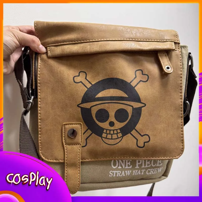 

One Piece Luffy Crossbody Bag Anime Cartoon Printed Students Casual Versatile Trendy Canvas Youth Shoulder Bag Men Bag Gift