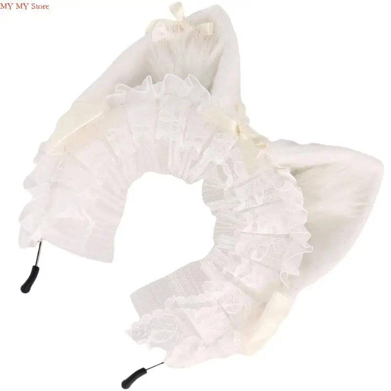 

N1HE Anime Plush Headpiece With Bows Detail Fashion Headbands Accessory Perfect For Themed Event And Vacation
