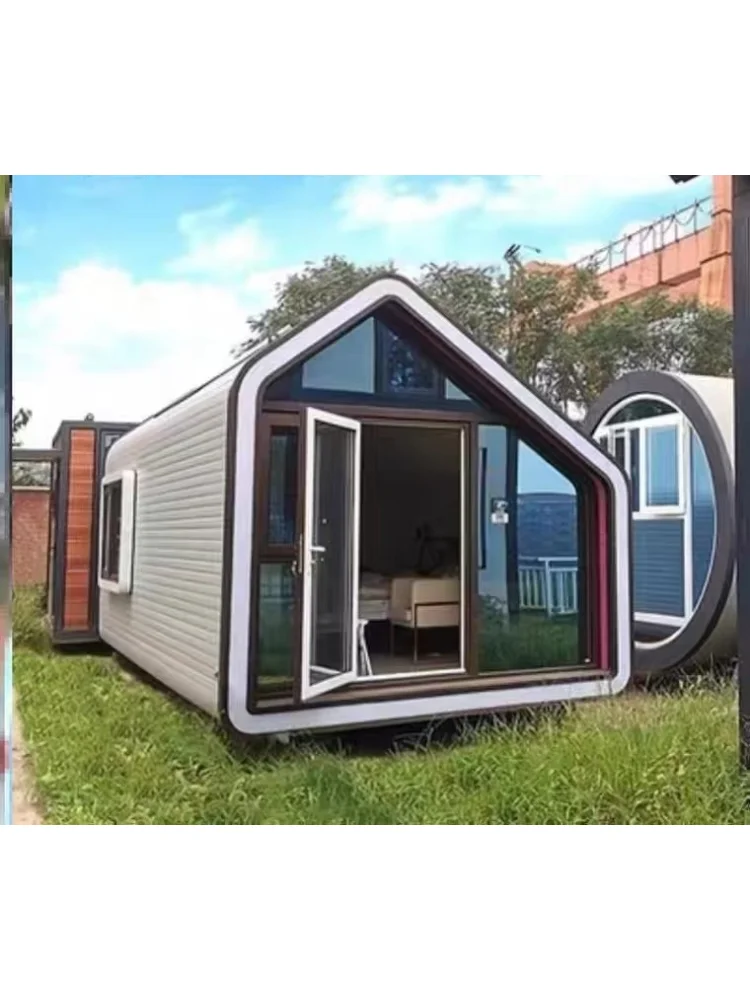 New Design Mobile  House, Light Steel Prefab Resort Villa, Camp Glass Sun room Container Inn House