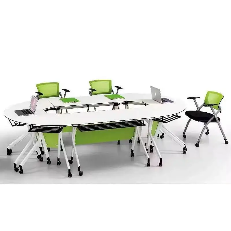 

Thickened Desks Free Folding Training Office Table Desktop Bold Table Legs Silent Universal Wheel Computer-schreibtische Mobili