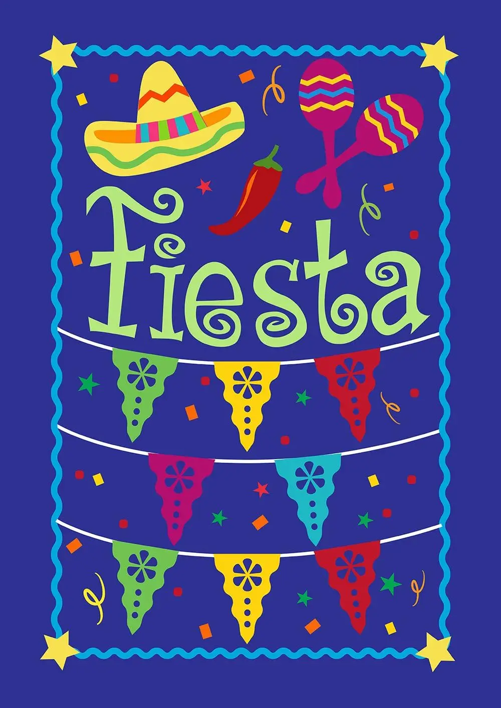 Toland Home Garden 1112086 Fiesta Confetti Cinco de Mayo Flag 12x18 Inch Double Sided Cinco de Mayo Garden Flag for Outdoor Hous