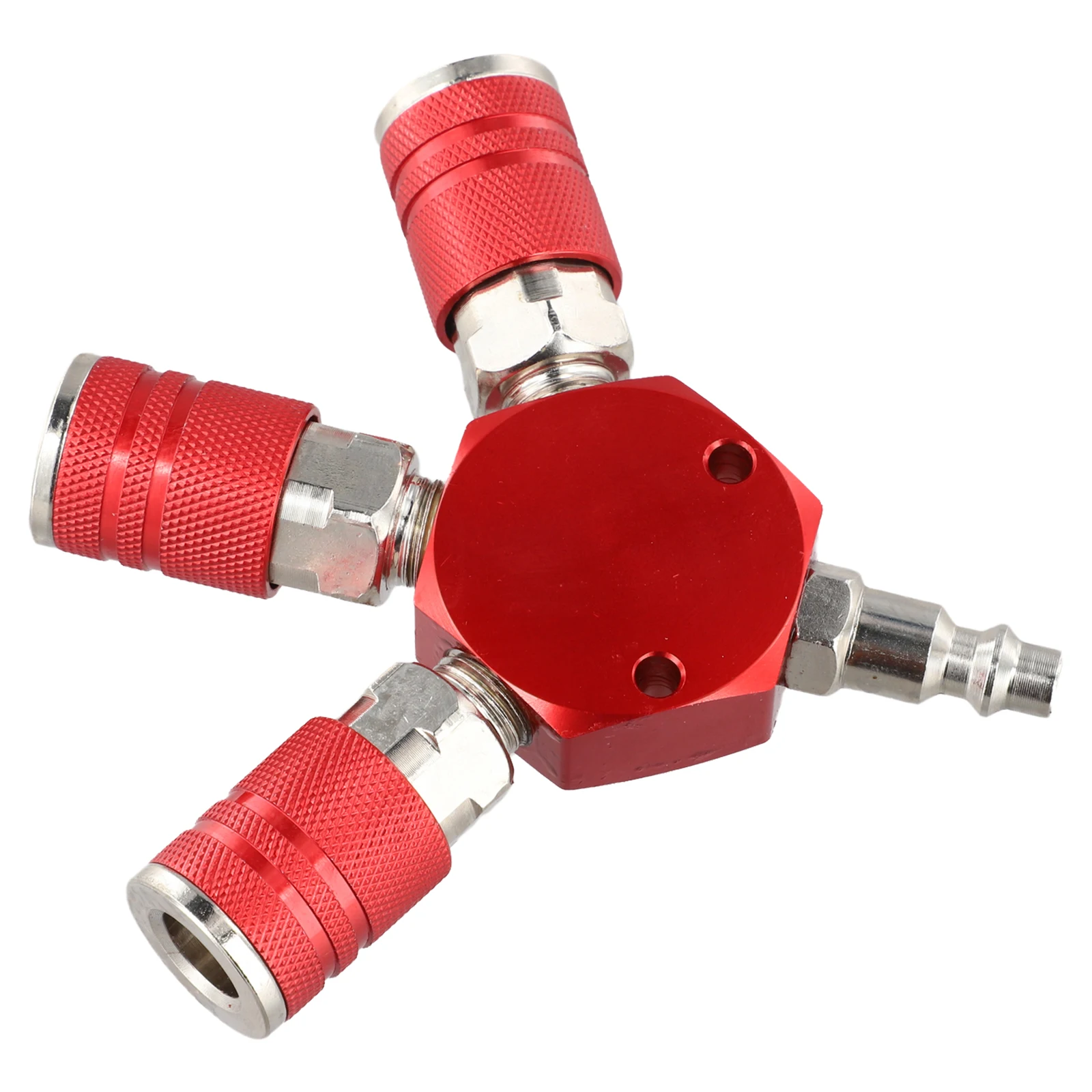 

1/4 Inch NPT 3-Way Air Manifold Air Splitter Hex Style 3 Quick Brass- Coupler 1/4 Inch NPT 3-Way Air Manifold Pneumatic Parts