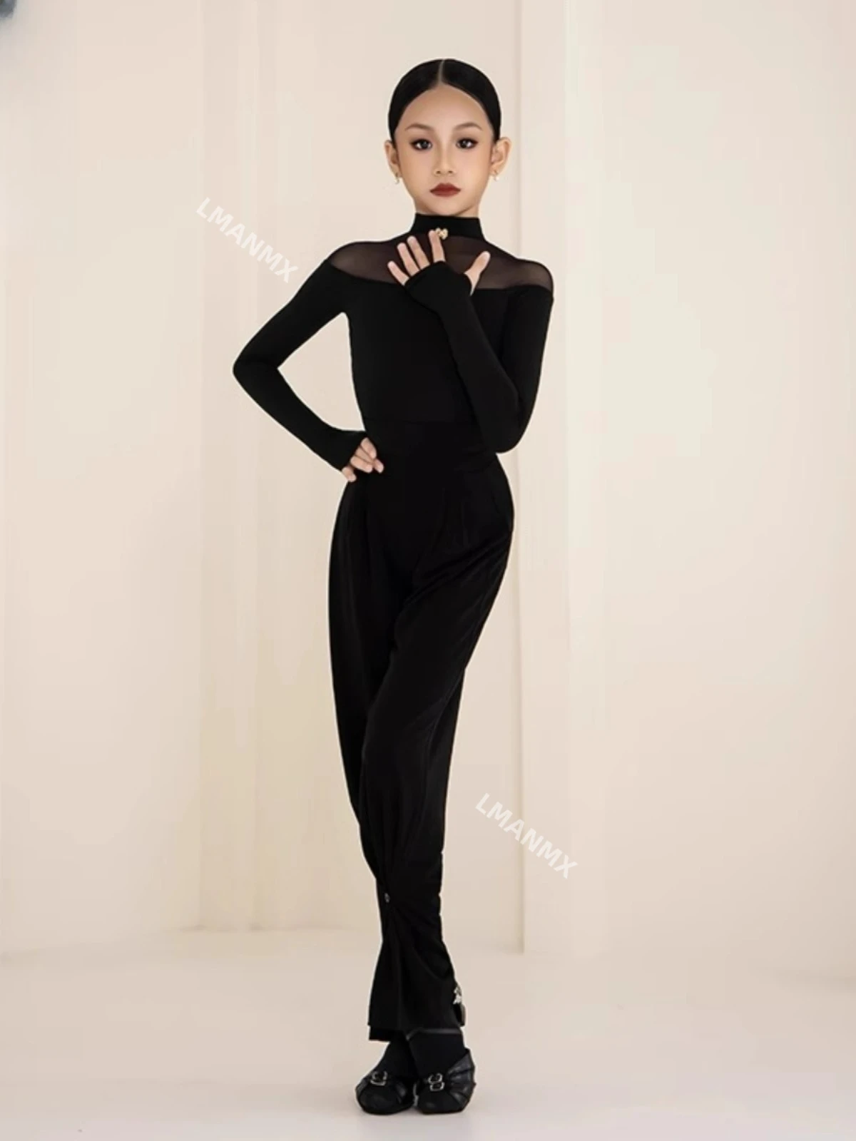 

Latin Dance Dress 2025 New Girl's Top Special National Standard Dance Top Children's Practice Dress