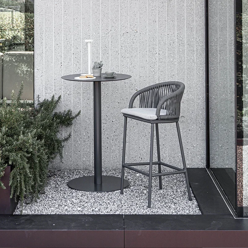 

Outdoor rope bar table, bchairs, bar restaurant, open-air bar, high chairs, hotel creativity, outdoor