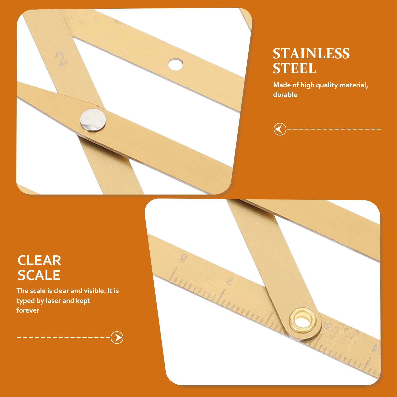 

1pc Stainless Steel Golden Ratio Adjustable Eyebrow Ruler Caliper Measuring Tool For Eyebrow Drawing Microblading Tattooing