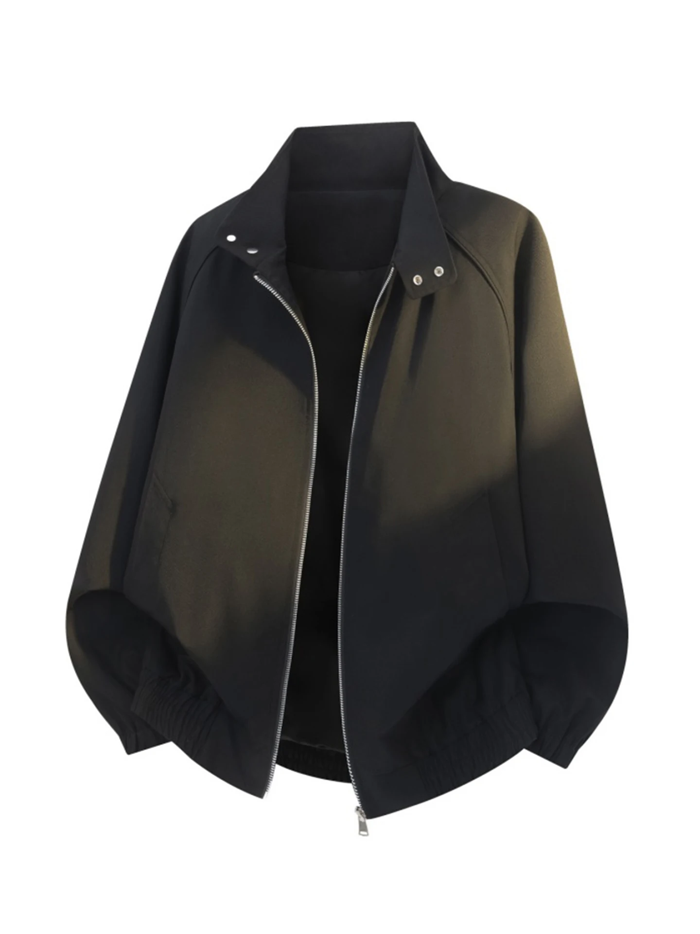 

TUCANO Men's Loose Fit Pure Color Stand Collar Jaet Faionable American Sle Casual Outerwear for Spring Autumn