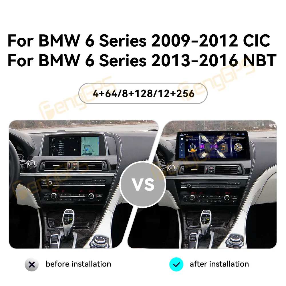

12.9" Android 13 CarPlay Car Radio For BMW 6 Series 2009-2012 CIC 2013-2016 NBT Touch Screen Multimedia Player GPS Navigation