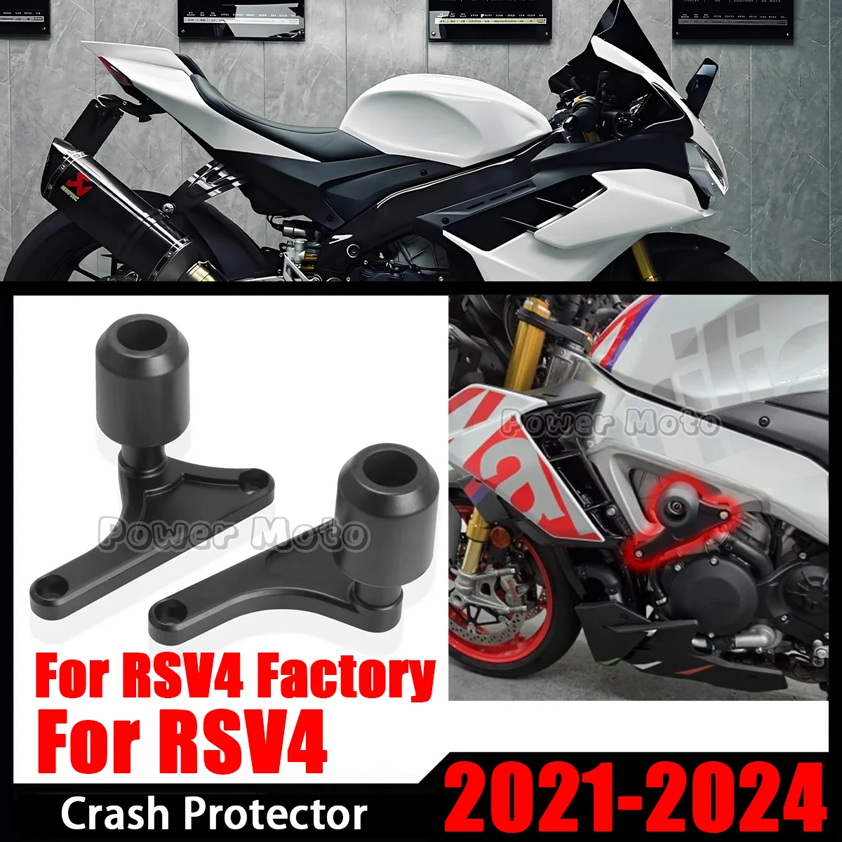 

Motorcycle Bumper Frame Slider Protector Body Engine Fall Protection Fairing Collision Pad For Aprlia RSV4 1100 2021-2024