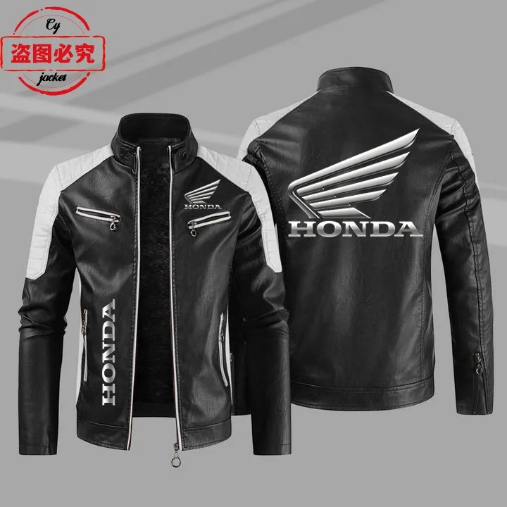 

Honda Motorcycle Wings LOGO Retro Washed Pu Leather Jacket Autumn and Winter Honda Men's Spring and Autumn Leather Jacket