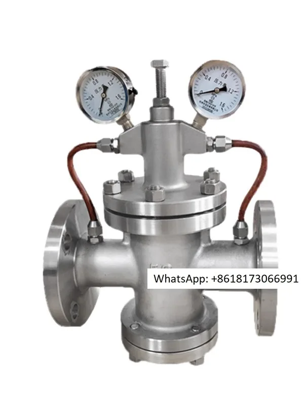 YK43X/F-16P/C 304 stainless steel flange pressure reducing valve gas pilot piston type oxygen natural gas