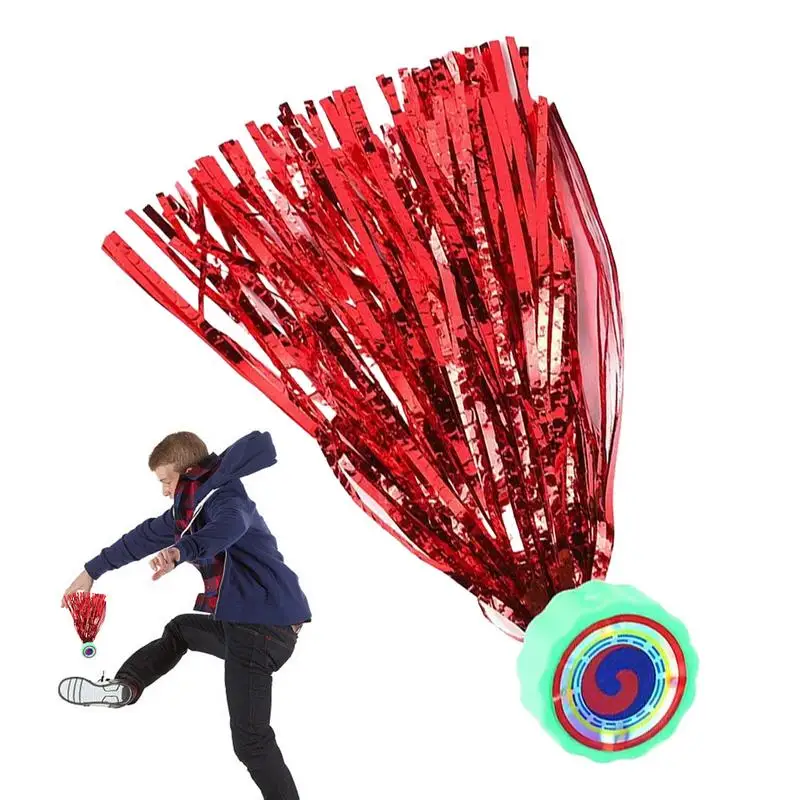 Sport Jianzi Shuttlecock Portable Foot Kick Plastic color strip Shuttlecock Funny Foot Sports Outdoor Game Fitness Entertainment