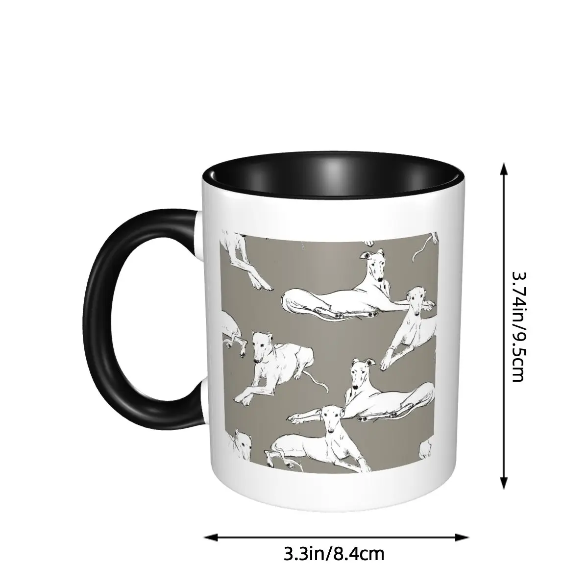 Relaxing Greyhound Sighthound Dog Mug Funny Ceramic Coffee Cups Tea Mugs Milk Cup Drinkware Gifts for Friends