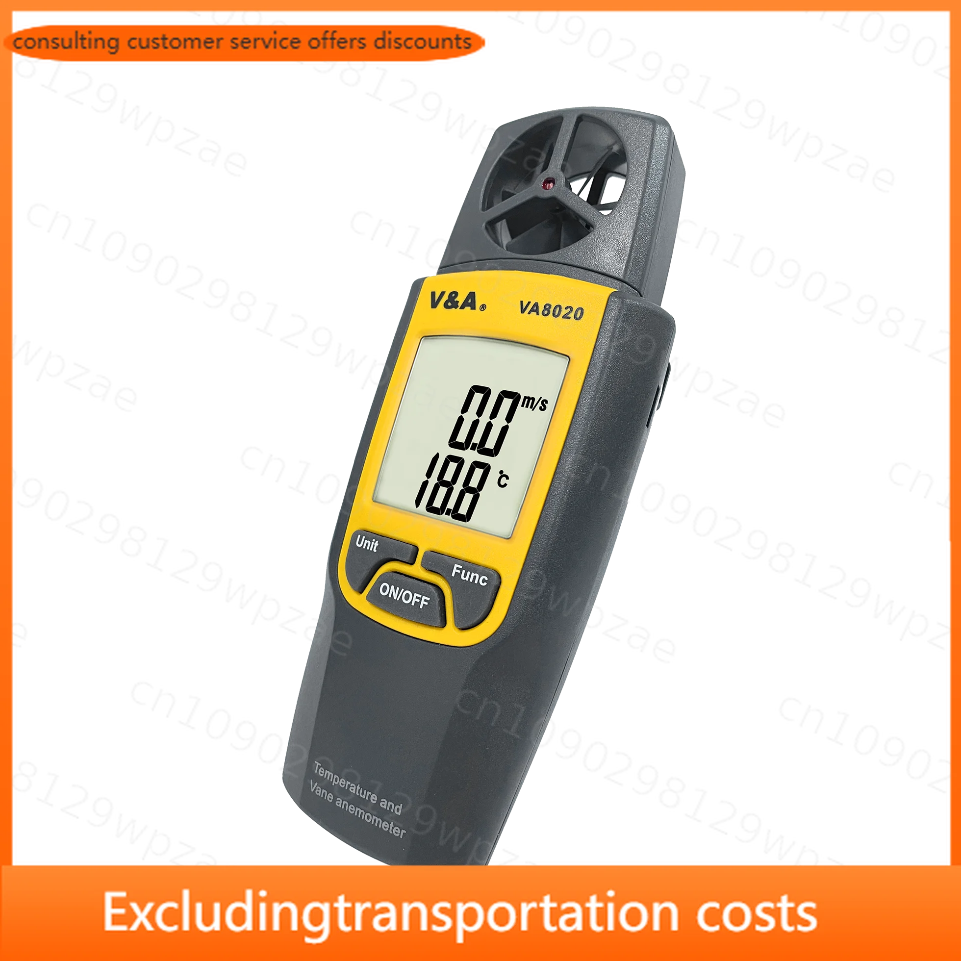 VA8020 Portable Digital Anemometer Wind Speed CFM Meter Air Flow Velocity Tester HVAC Shooting Drone Temperature Auto Power Back