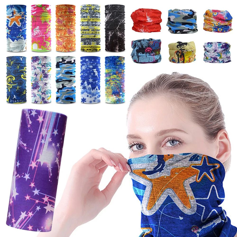 Bandana Magic Neck Scarf Multi-style UV Protection Printing Cycling Scarfs Shield Mask Windproof Headband Men Women