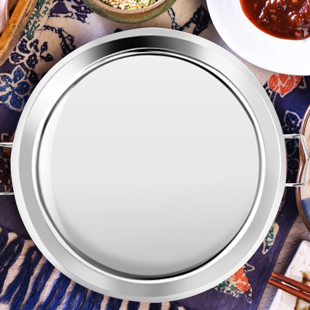 

Stainless Steel Plate Food Tray Lightweight Compact Size Multi purpose Kitchen Dinnerware Set Steam Snack