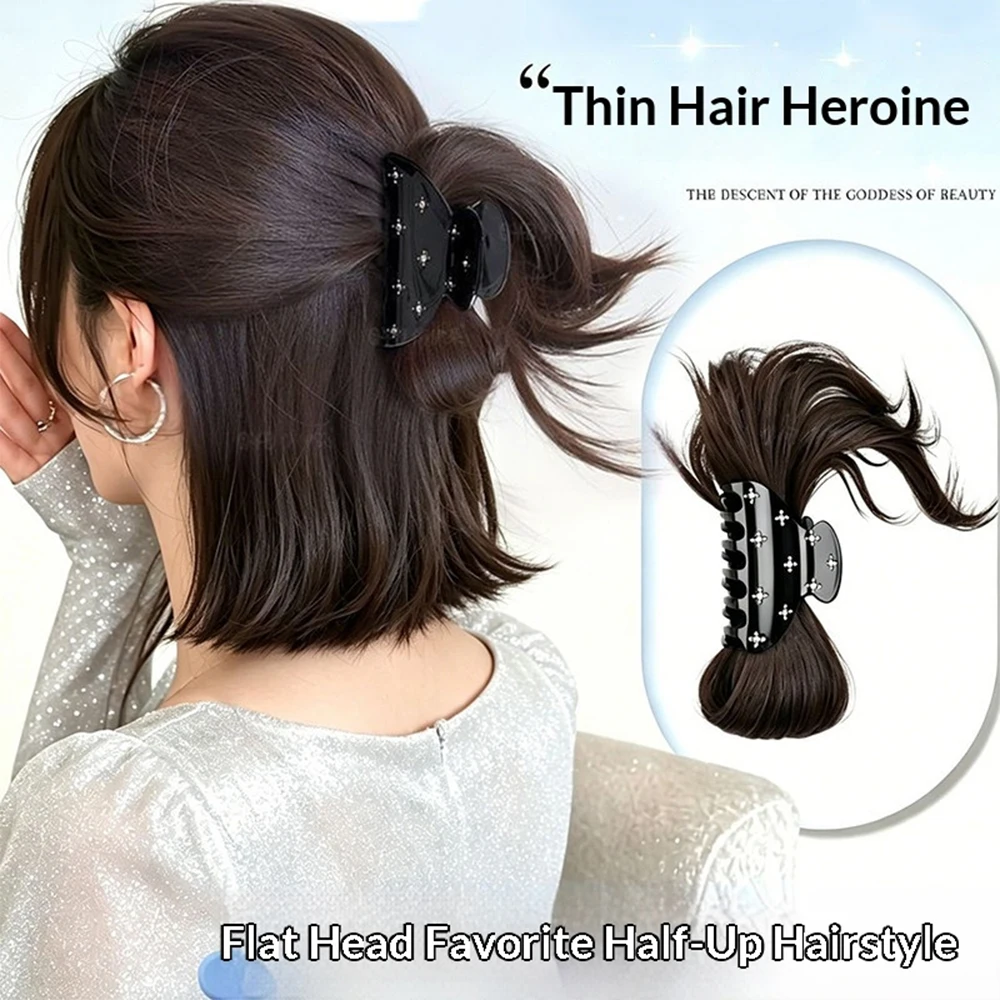 Fluffy Messy Bun Claw Clip Synthetic Hairpiece Heat Resistant Chignon Hair Accessories for Women Daily Party Wedding Retro view 4