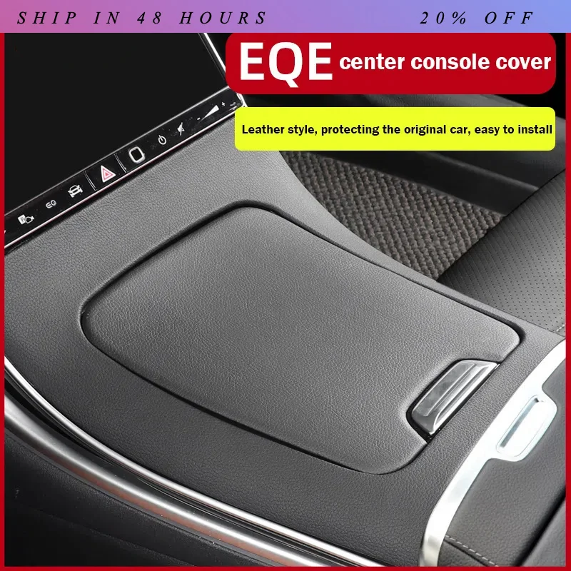 IOSN Car Center Console Leather Suede Style Panel Cover Trim Panel Frame Interior Modification For Mercedes Benz EQE SUV  2022-2