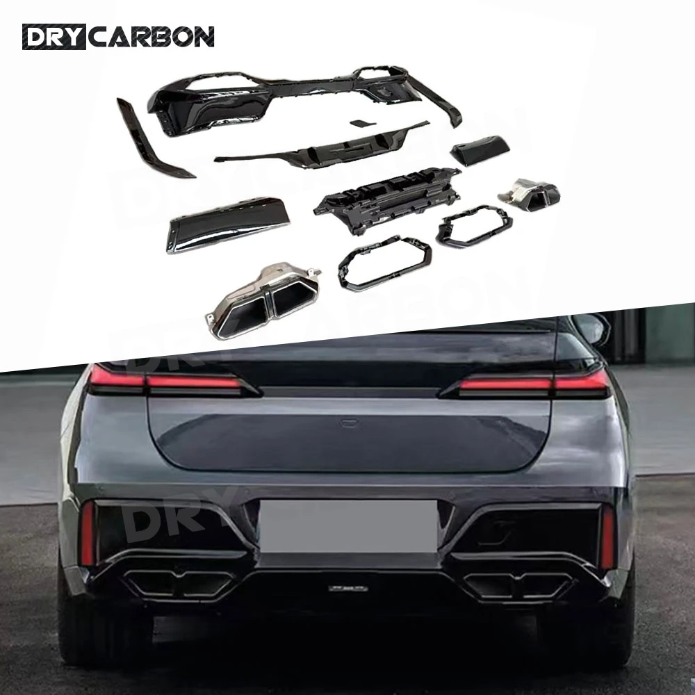 

Rear Bumper Diffuser Spoiler Exhaust Tips Car Styling Accessories Body Kits for BMW 7 Series G70 Sport 2023+ Bumper Guard