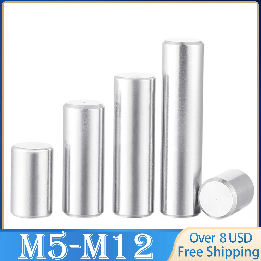 2pcs 5pcs 10pcs M5 M6 M8 M10 M12 Cylindrical Pin Locating Dowel 304 Stainless Steel