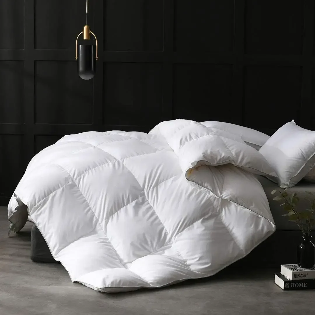 Full/Queen Size Down Feather Fibers Comforter Duvet Insert - Ultra-Soft All Season Down Feather Fibers Comforter Hotel