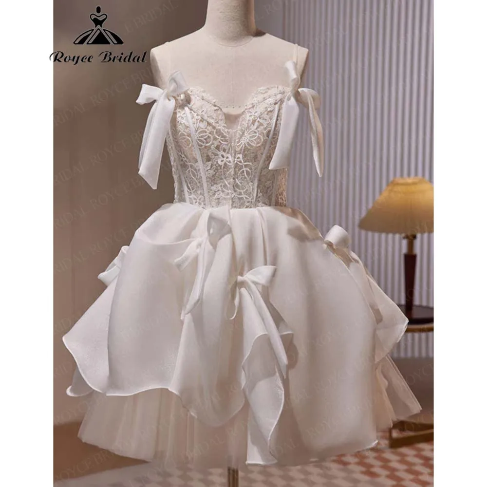 

Charming Bow Spaghetti Straps Short Homecoming Dresses 2026 Sweetheart Puffy Skirt Party Dress Vestidos De Gala Customized